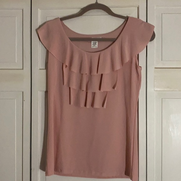 Claudia Richard Pink Ruffle Top NWOT - Picture 1 of 5